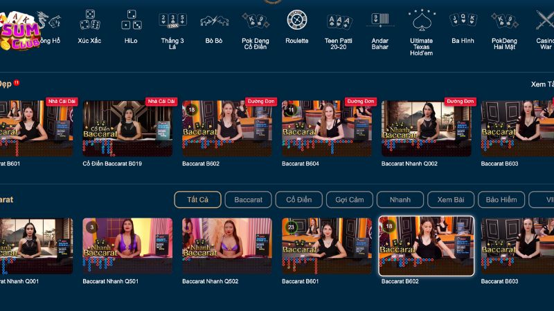 Giới thiệu sảnh game Live Casino Sumclub