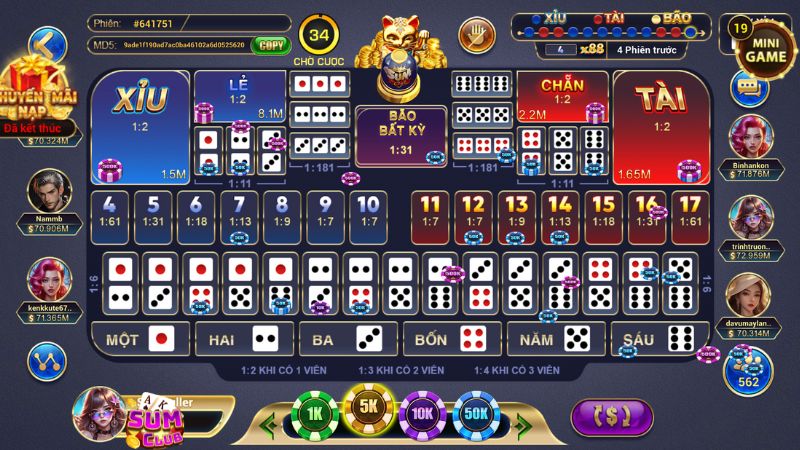 Giới thiệu tổng quan game Sicbo MD5 Sumclub