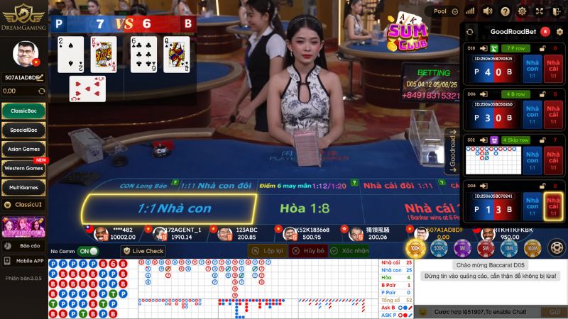 Hướng dẫn các bước chơi Live Casino Sumclub