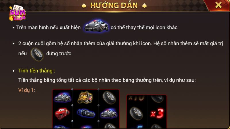 Hướng dẫn các bước chơi Siêu Xe tại cổng game Sumclub