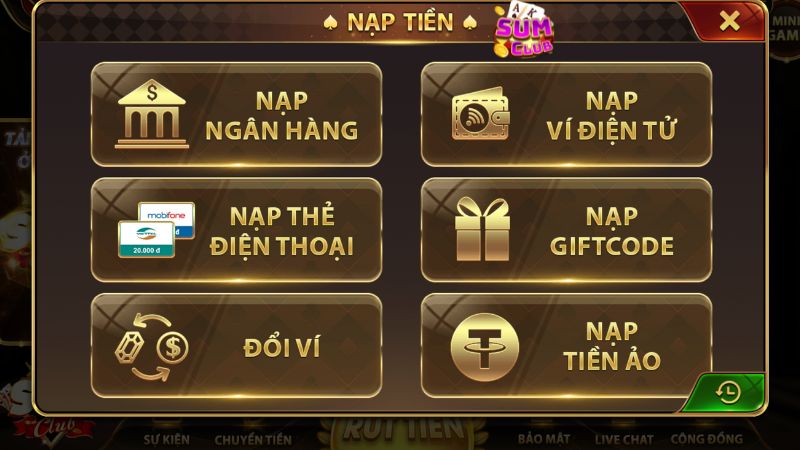 Nạp tiền vào tài khoản