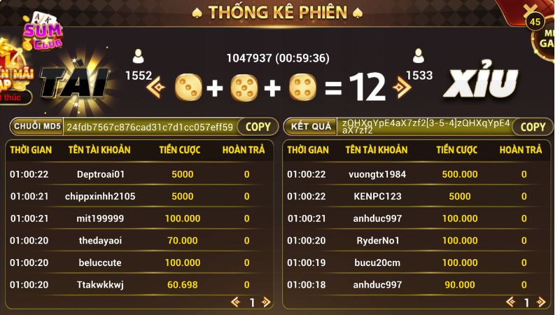 Ưu điểm khi chơi Tài Xỉu MD5 của Sumclub